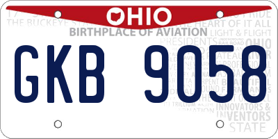 OH license plate GKB9058