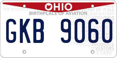 OH license plate GKB9060