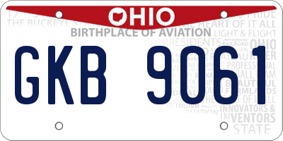 OH license plate GKB9061