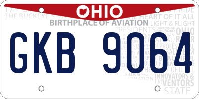 OH license plate GKB9064
