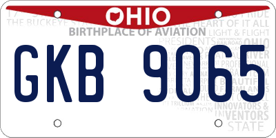 OH license plate GKB9065