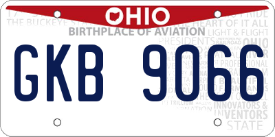 OH license plate GKB9066