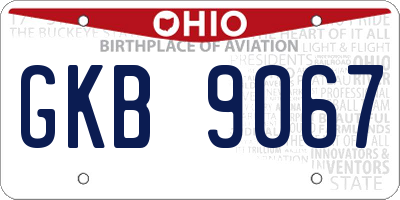 OH license plate GKB9067