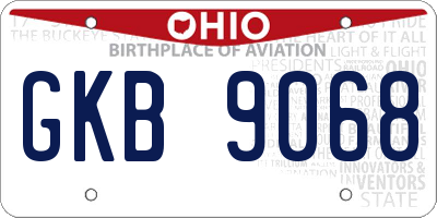 OH license plate GKB9068