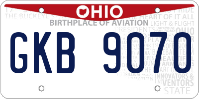 OH license plate GKB9070