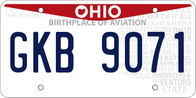 OH license plate GKB9071