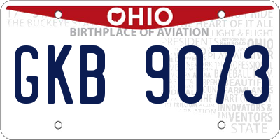 OH license plate GKB9073