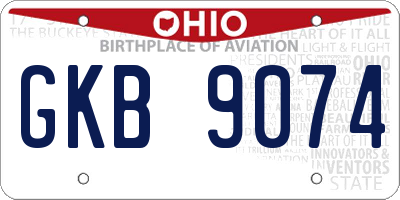 OH license plate GKB9074