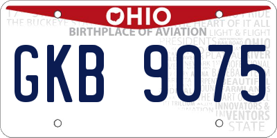 OH license plate GKB9075