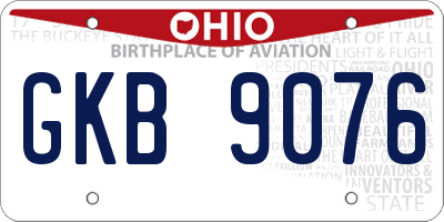 OH license plate GKB9076