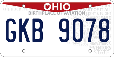 OH license plate GKB9078