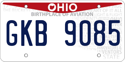 OH license plate GKB9085
