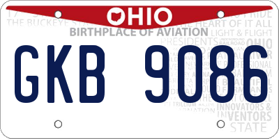 OH license plate GKB9086