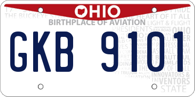 OH license plate GKB9101