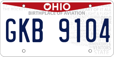 OH license plate GKB9104