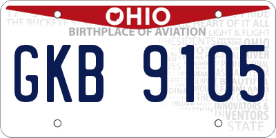 OH license plate GKB9105
