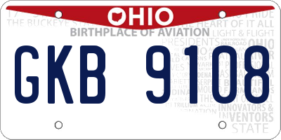 OH license plate GKB9108