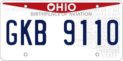 OH license plate GKB9110