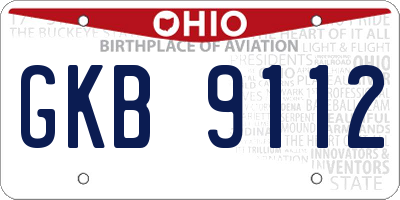 OH license plate GKB9112