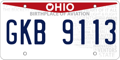OH license plate GKB9113