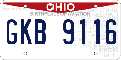 OH license plate GKB9116