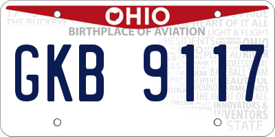 OH license plate GKB9117
