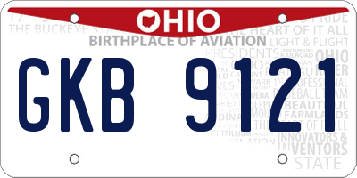OH license plate GKB9121