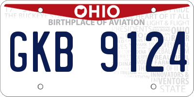 OH license plate GKB9124