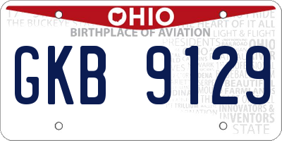 OH license plate GKB9129