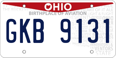OH license plate GKB9131
