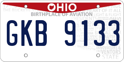 OH license plate GKB9133
