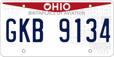 OH license plate GKB9134