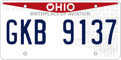 OH license plate GKB9137