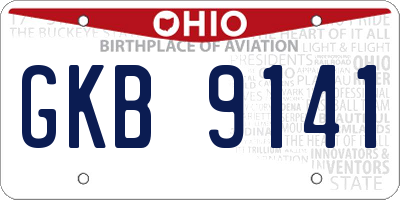 OH license plate GKB9141