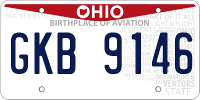OH license plate GKB9146
