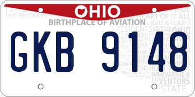 OH license plate GKB9148