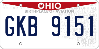 OH license plate GKB9151