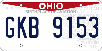 OH license plate GKB9153