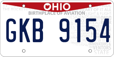 OH license plate GKB9154