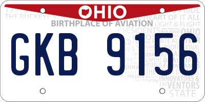 OH license plate GKB9156