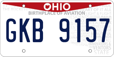 OH license plate GKB9157