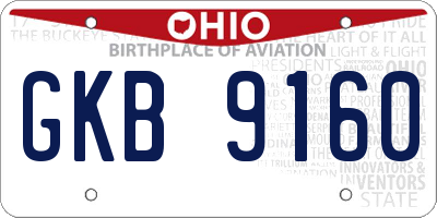 OH license plate GKB9160