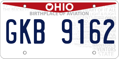 OH license plate GKB9162