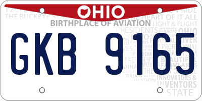 OH license plate GKB9165