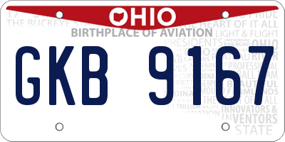OH license plate GKB9167