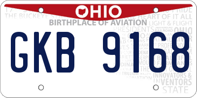 OH license plate GKB9168