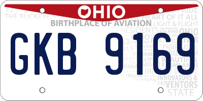 OH license plate GKB9169