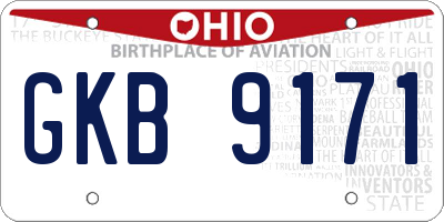 OH license plate GKB9171