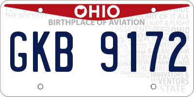 OH license plate GKB9172