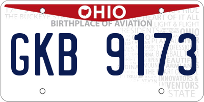 OH license plate GKB9173